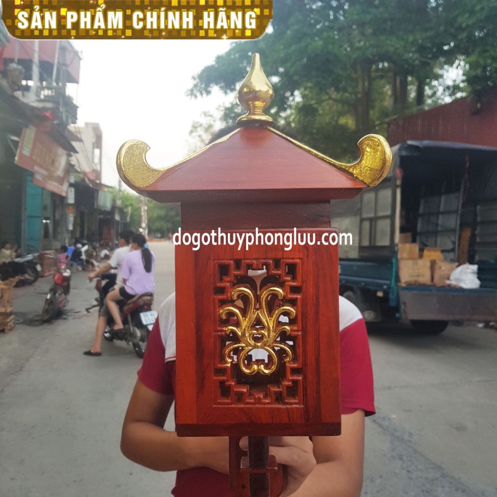 Đèn thờ treo tường ốp tường trang trí gỗ hương