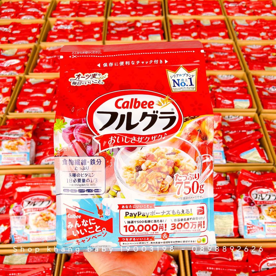 Ngũ cốc hoa quả Calbee 750gr Nhật Bản - Shop Khang Baby
