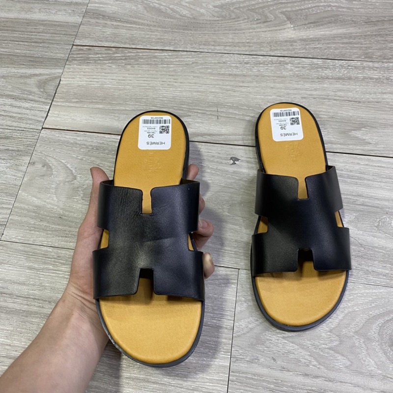 Dép lê nam HM đế gỗ mix quai sần sịn 2228, dép chữ H đi biển đi chơi