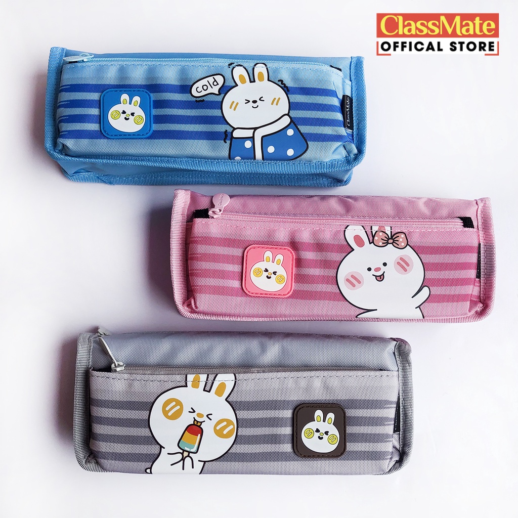 Túi Bút 2 Ngăn CLASSMATE Bunny 22cm, Thiết Kế Hình Thỏ Ngộ Nghĩnh, Chất Liệu Vải Dù An Toàn CL-22205