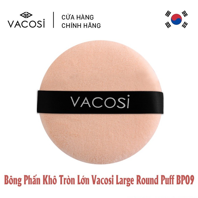 Bông phấn khô tròn lớn Vacosi BP09 bịch 1 miếng