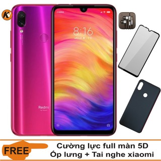 Điện thoại xiaomi redmi note 7 pro 128gb 6gb - nhập khẩu + cường lực + ốp lưng + tai nghe