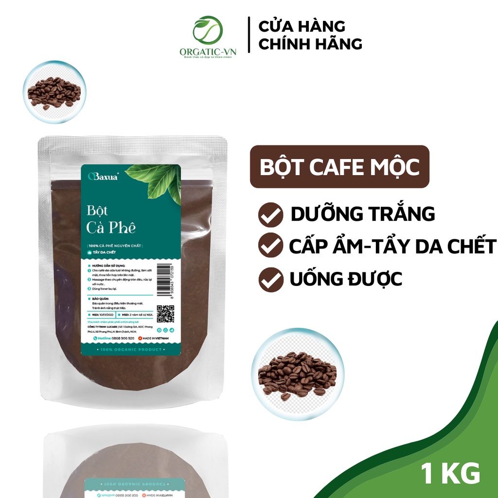 1KG - Bột cà phê nguyên chất - Bột cafe Đắp mặt - Giúp tẩy da chết - Handmade