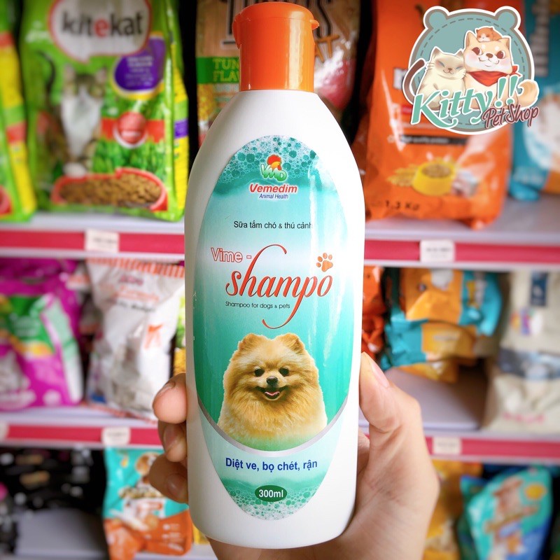 Sữa tắm Vime - Shampo 300ml ngừa ve, rận, bò chét...trên chó mèo, dầu tắm thơm lâu dành cho thú cưng - Kitty Pet Shop