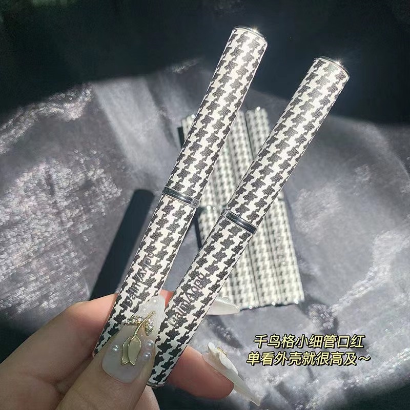 Abpopa DAIMANPU® Son Lì Chống Thấm Nước Không Phai Chống Dính Cốc Thiết Kế Vỏ Họa Tiết Houndstooth