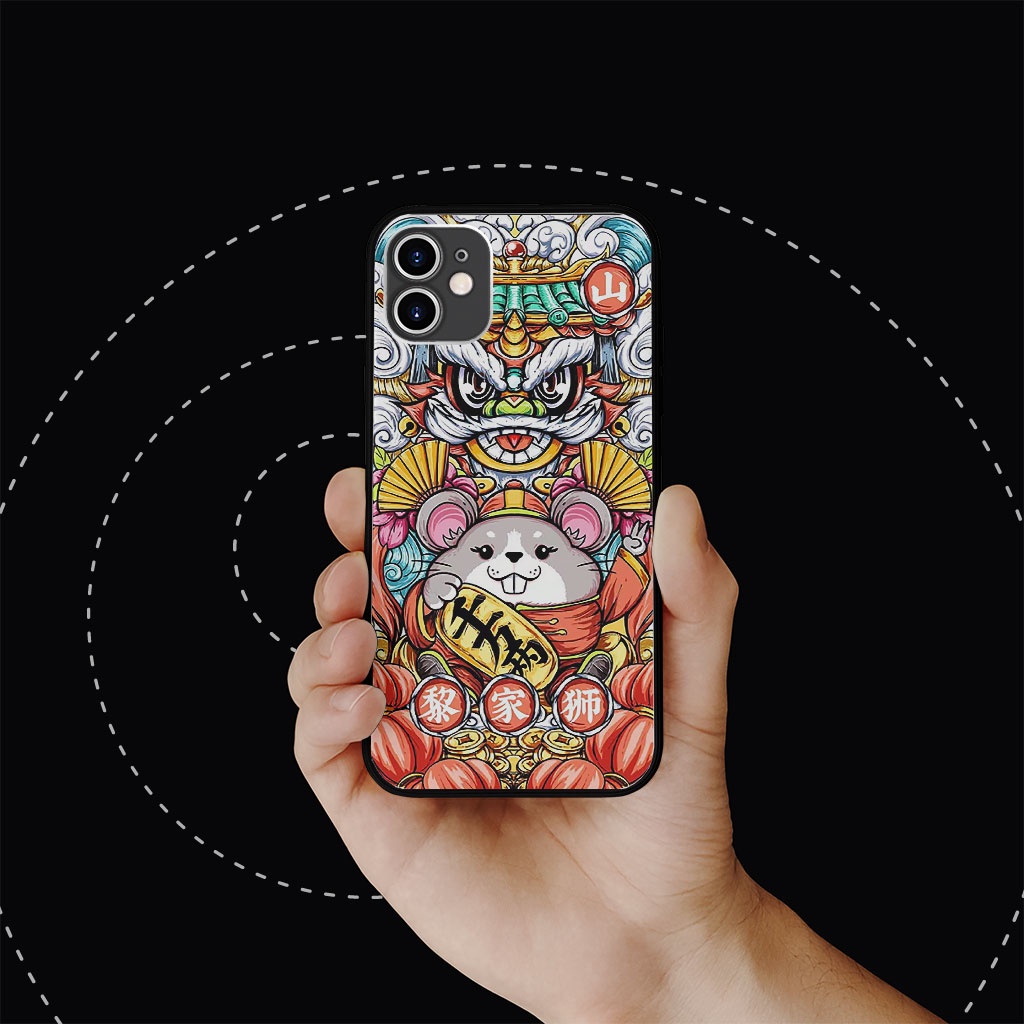 Ốp Lưng iphone in hình chuột con  và lân sư ECOMEX dòng 5 6 7 8 Plus 11 12 Pro Max X Xr MYS20220276