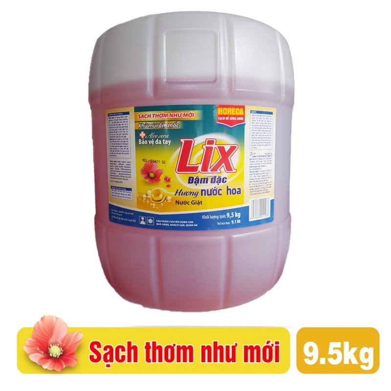 Nước Giặt Lix Đậm Đặc Hương Nước Hoa 9.5kg / can