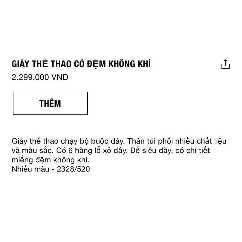 Giày thể thao Zara authentic WITH AIR CUSHION
