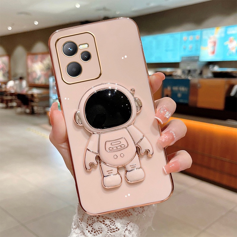 Ốp Điện Thoại Mạ Điện Họa Tiết Phi Hành Gia Cho Realme C35 C31 C21Y C25Y Realme8i 9i C15 C12 C25 5i 6i 9i C2 C3