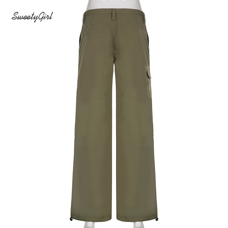 Quần Dài Ống Rộng Lưng Thấp Màu Trơn Thời Trang 2022 Cho Nữ