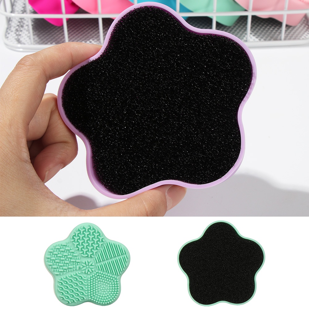 [Hàng mới về] Miếng Silicone Vệ Sinh Cọ Trang Điểm Ướt / Khô Tiện Lợi