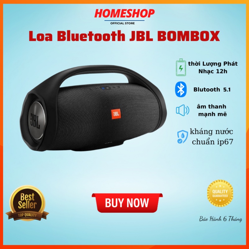 Loa bluetooth JBL BomBox công suất bass cực mạnh 100W,loa du lịch dã ngoại,bảo hành 12 tháng