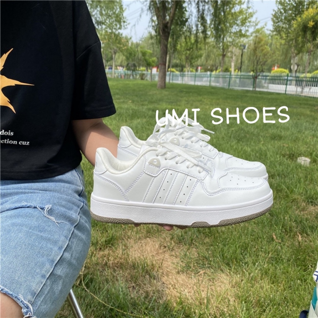 ✲Giày Thể Thao Nữ phong cách RETRO ulzzang thời trang màu trắng nâu đế bằng buộc dây bata mới hot đẹp cá tính đi học xin