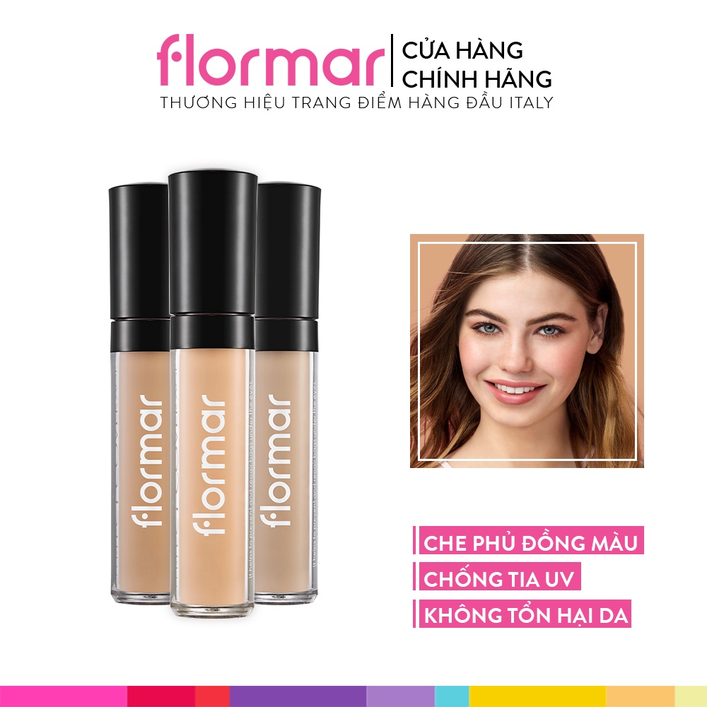 Kem Che Khuyết Điểm Flormar Perfect Coverage Liquid Concealer Giúp Đồng Đều Màu Da, Tạo Lớp Lót Trang Điểm 5ml