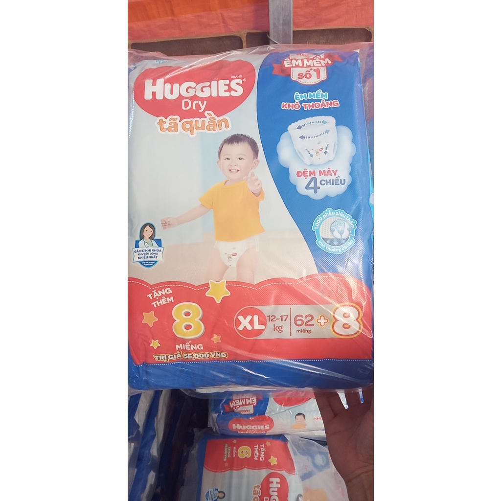 [ CỘNG 10 MIẾNG] Tã / Bỉm quần/dán Huggies NB74/S56/M74/L68/XL62/XXL56(đệm mây mới co dãn 4 chiều)