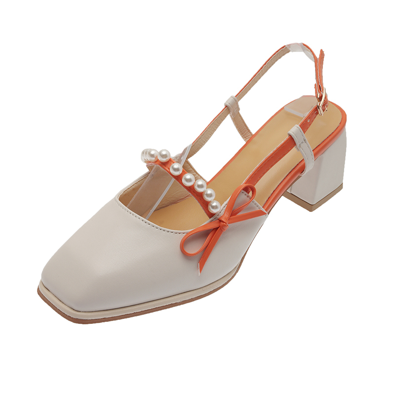 Giày sandal IELGY bít mũi phối dây nơ xinh xắn dành cho nữ