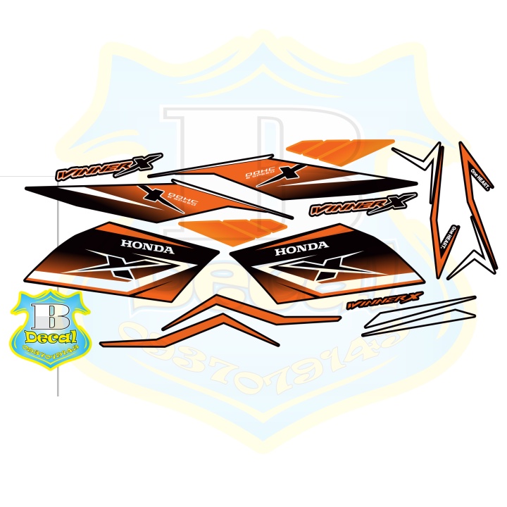 ( Quí khách vui lòng mang ra tiệm cho thợ dán ) Tem winner X cam đen 17