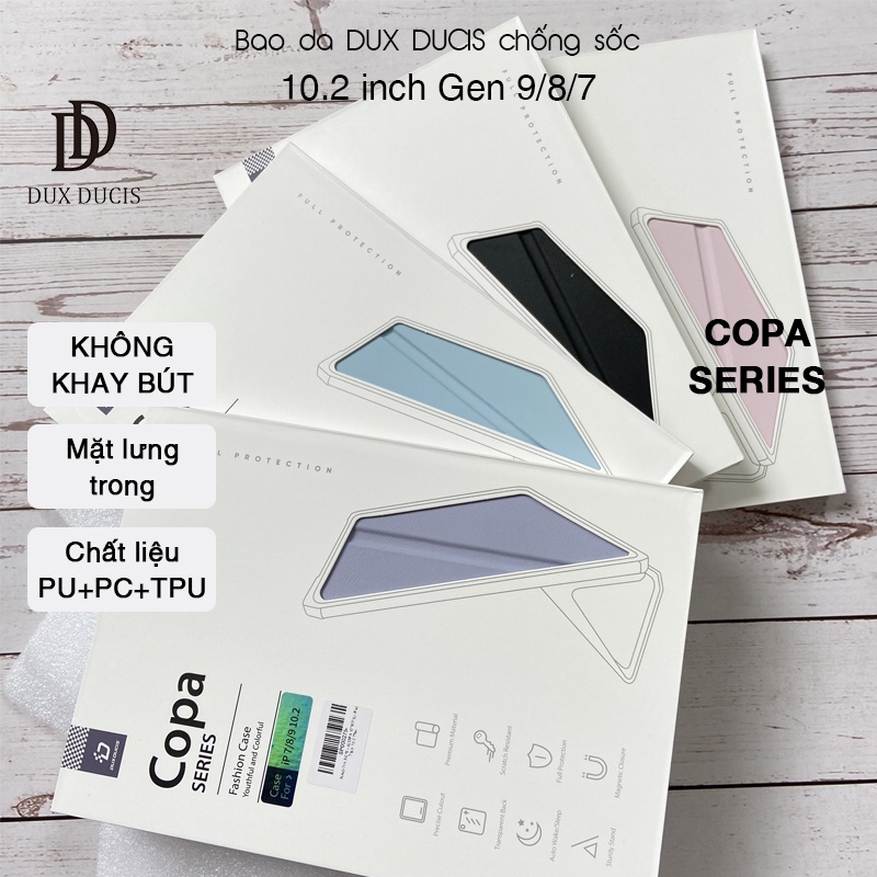 Bao da DUX DUCIS iPad 10.2 inch   - Mặt lưng trong, KHÔNG KHAY BÚT - Xanh