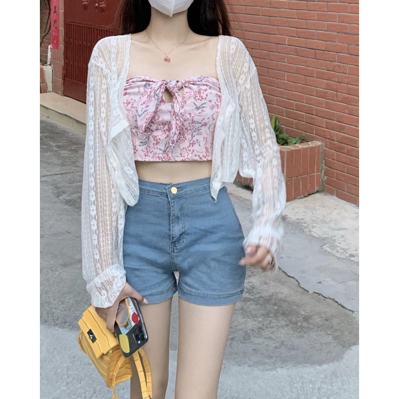 Áo Khoác Cardigan Tay Dài Viền Ren Chống Nắng Thời Trang | BigBuy360 - bigbuy360.vn