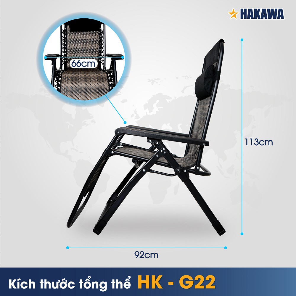 Ghế xếp cao cấp HAKAWA HKG22 Sản phẩm chính hãng Bảo hành 25 năm