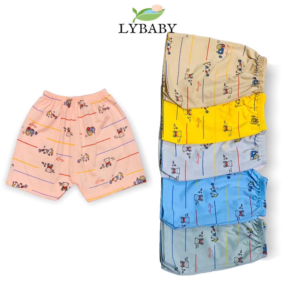 Quần đùi cho bé trai bé gái LYBABY quần cộc chất cotton Họa Tiết mềm mịn QC08