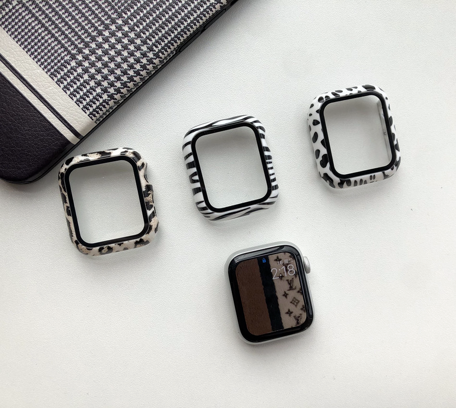 Kính Cường Lực Họa Tiết Da Báo Cho Màn Hình Đồng Hồ Thông Minh Apple Dòng Se 6 5 4 3 2 1 iWatch 38mm 42mm 40mm 44mm