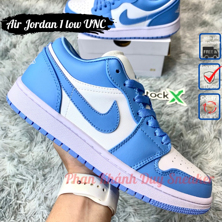 Giày jordan low unc xanh dương cổ thấp