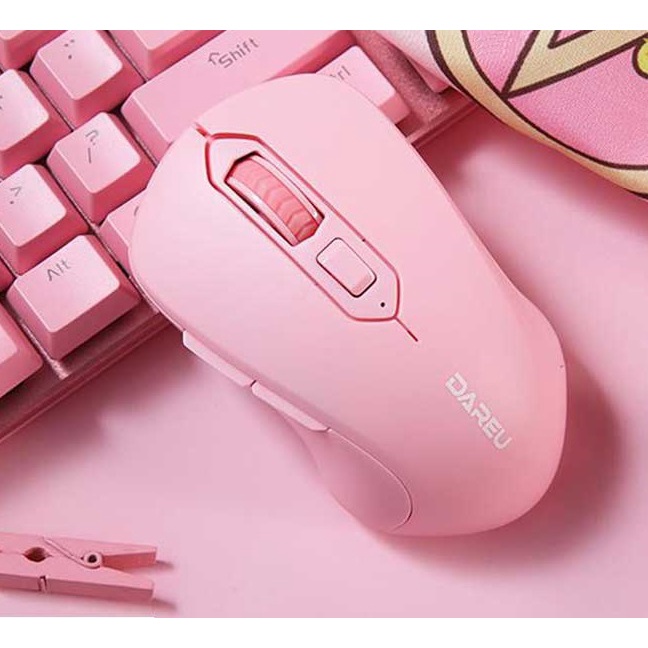 Chuột không dây cao cấp Dareu LM115G Pink Chính hãng - Màu Hồng