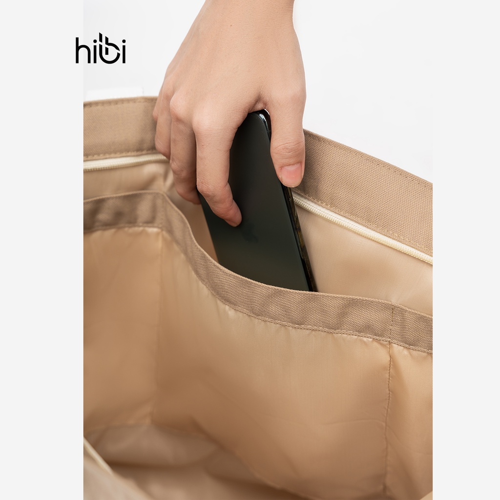 Túi Tote thời trang Big size phối dây trắng Hibi Sports A012, chất liệu Canvas cao cấp phù hợp đi chơi, đi tập