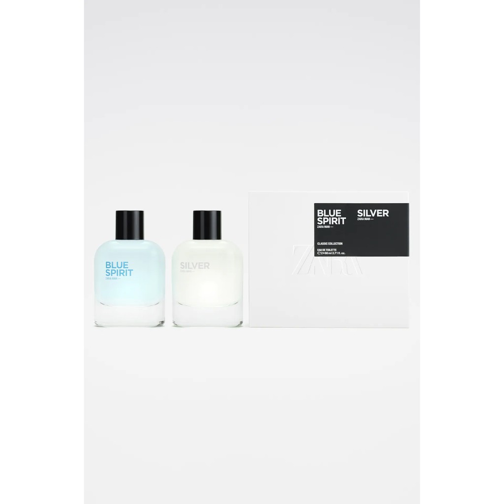 Nước hoa Zara Man: Set 2 chai 80ml Man Silver + Man Blue