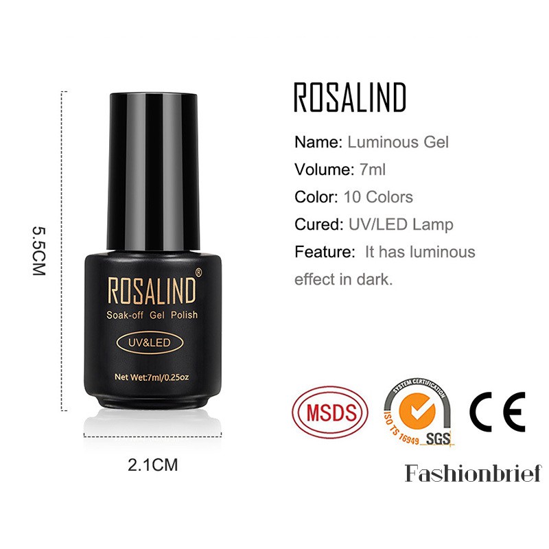 [Hàng mới về] Gel sơn móng tay màu dạ quang 7ml chất lượng cao