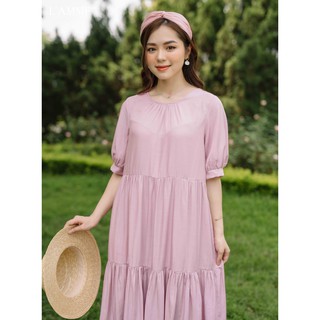 Váy bầu đẹp Sunny Dress chất đũi lạnh thấm hút mồ hôi tốt thiết kế bởi LAMME