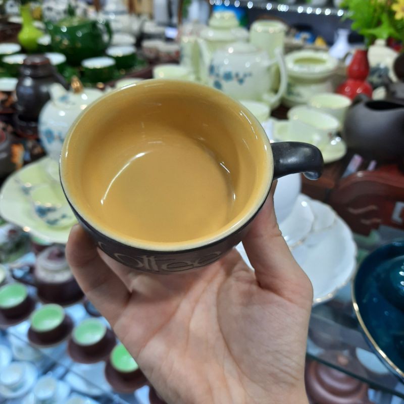 Bộ tách+bếp cafe hâm nóng sứ Bát Tràng