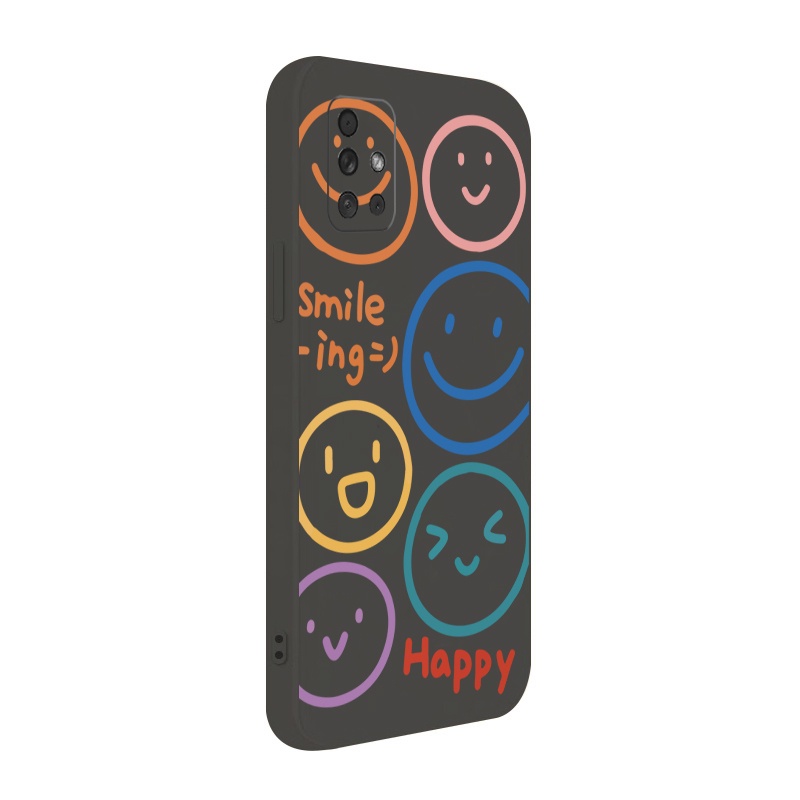 Ốp Điện Thoại Góc Vuông Mềm Hình Mặt Cười Cho Samsung Galaxy A12 A31 A32 4G A52 A72 5G A11 A51 A20S M42