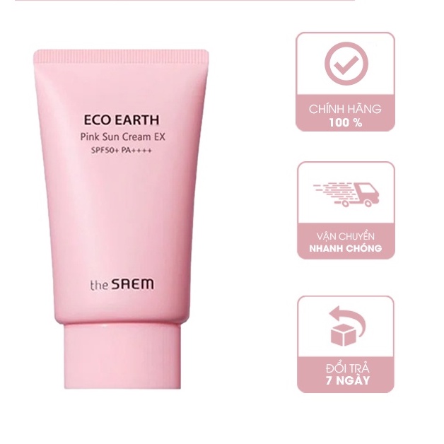 Kem Chống Nắng The SaemEco Earth Sun Cream 50ml dành cho mọi loại da, lọ màu vàng