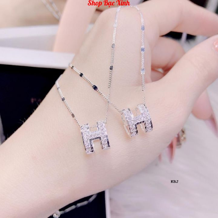 Dây chuyền mặt chữ H , dây chuyền bạc sang chảnh.