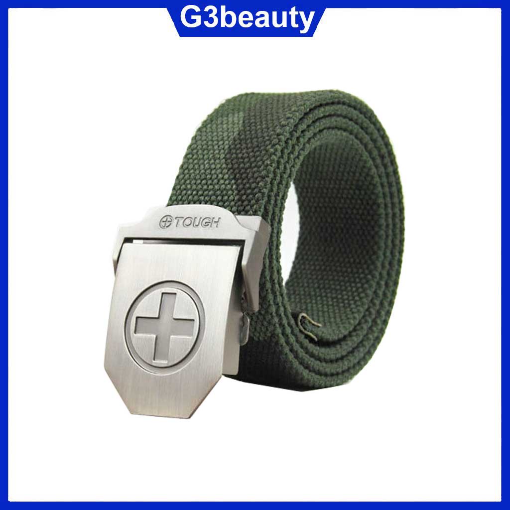 Thắt lưng nam vải dù mặt dấu cộng phong cách lính