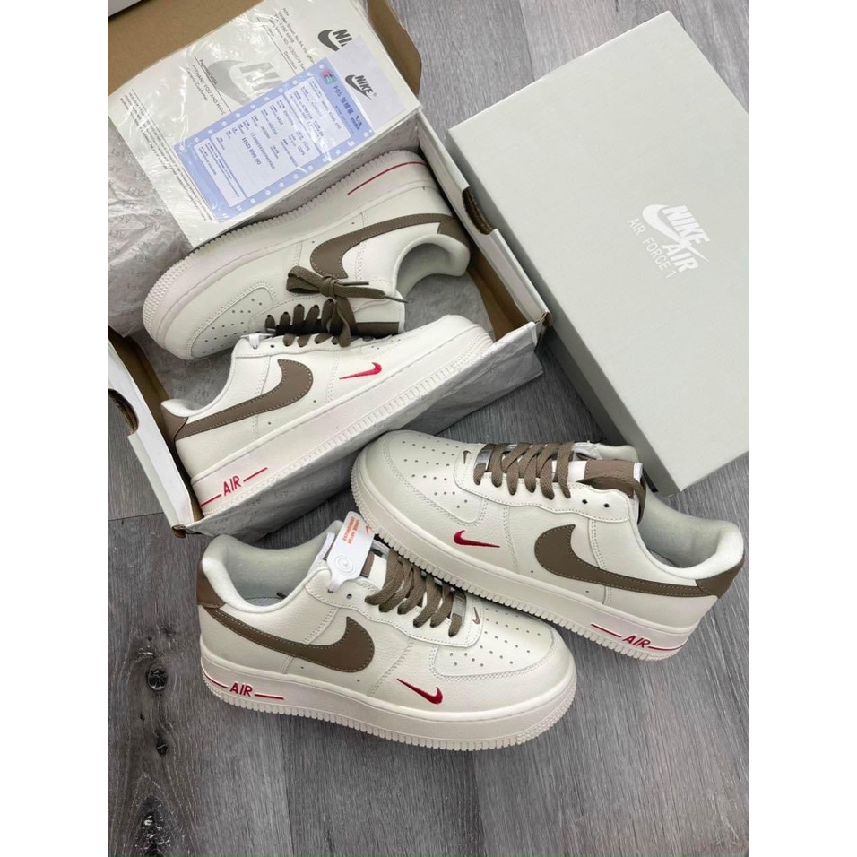 Giày thể thao Nike_AF1 vệt nâu, Giày sneaker Air Force 1 Low White Brown nam nữ  2022