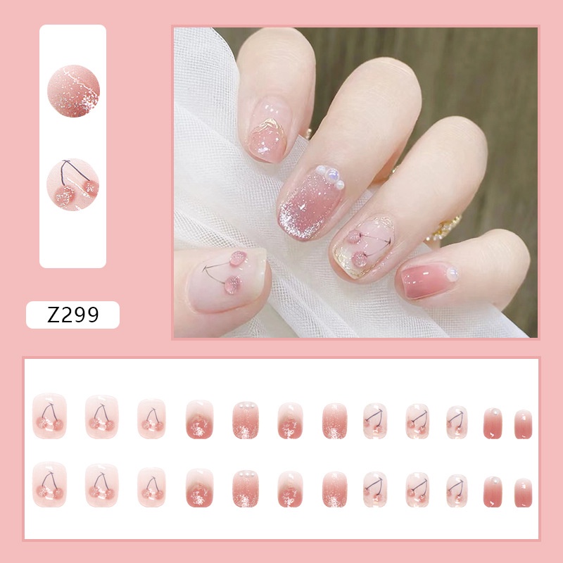 Móng tay giả đính đá /Kèm keo/ làm nail [Z261-300]