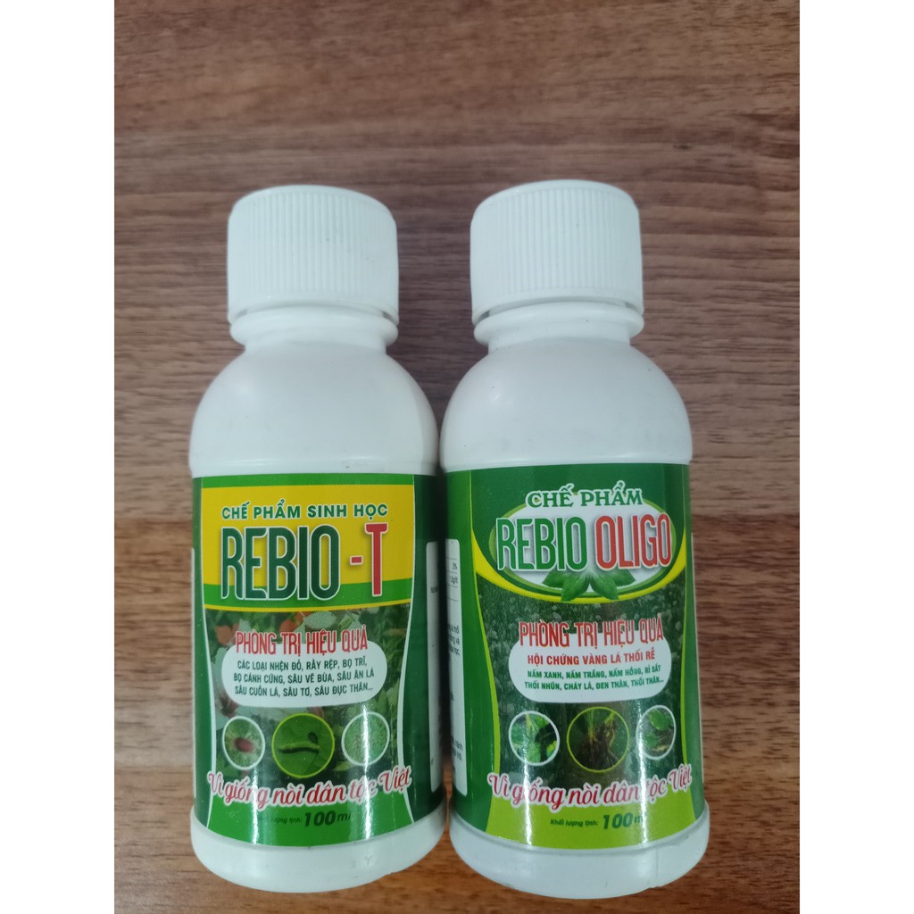 💥CHÍNH HÃNG💥 Combo REBIO T(100ml) +OLIGO (100ml) - Chuyên phòng trị các bệnh sâu, trĩ, nhện,rệp, nấm... trên rau màu