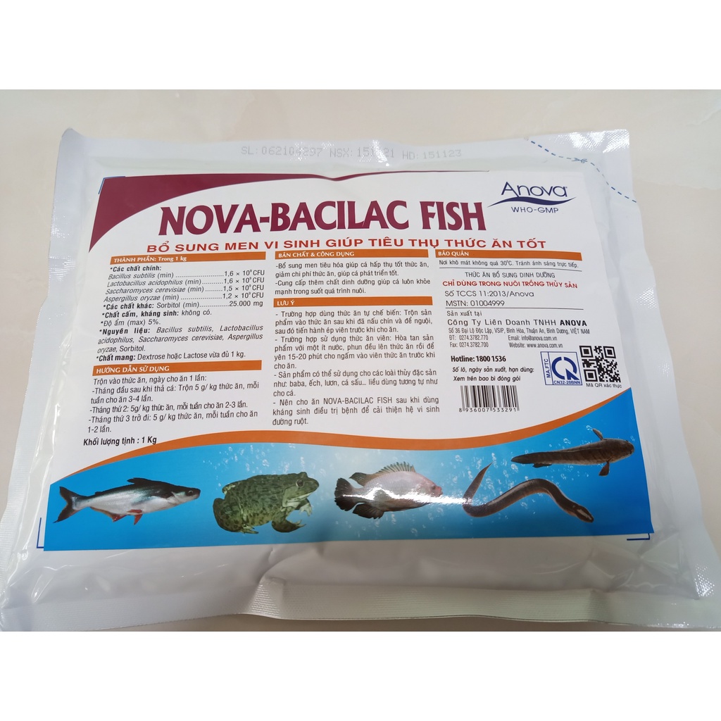 Men tiêu hóa Bacilac cho thủy sản – Men vi sinh giúp tiêu thụ thức ăn – Nova Bacilac fish