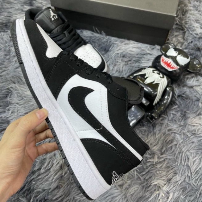 Giày thể thao Jd panda JD 1 thấp cổ đen trắng, Giày air Jodan 1 high panda cổ thấp nam nữ dễ phố
