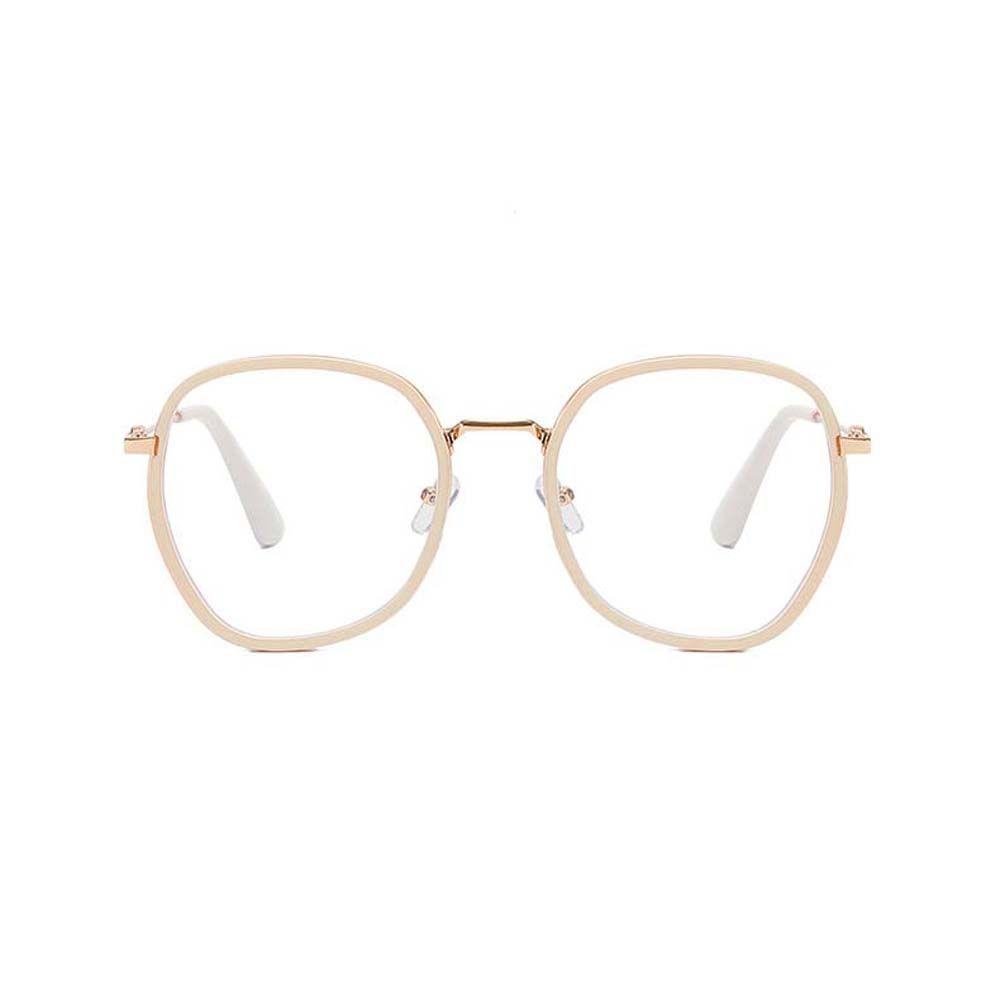 Mắt Kính Gọng Vuông Bằng Kim Loại Chống Bức Xạ Màu Đỏ Thanh Lịch Cho Nữ