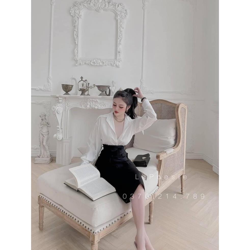 Set đồ nữ cá tính, set váy dài áo sơ mi đi chơi sang chảnh mùa hè đẹp 8A00075 THVVN | BigBuy360 - bigbuy360.vn