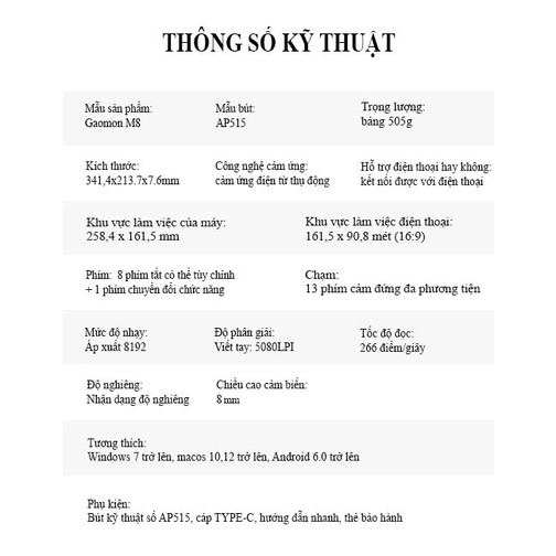 Bảng vẽ điện tử Gaomon M8