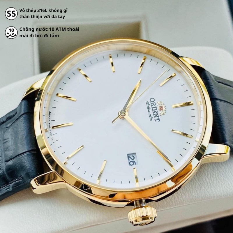 Đồng hồ nam Orient Classic RA-AC0E cơ chống nước 10 ATM mặt kính cường lực dây da cao cấp chính hãng