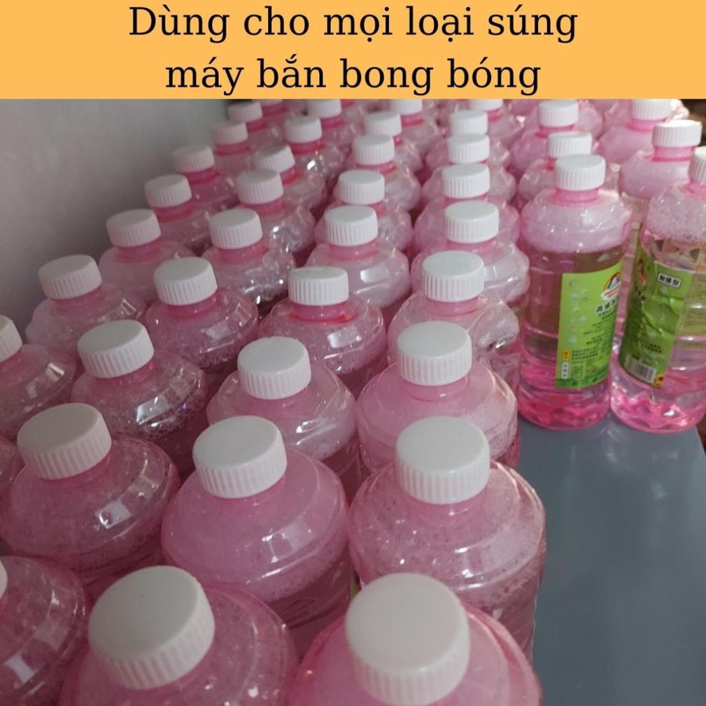 [Thanh lý xả kho] Chai Nước Tạo Bong Bóng Dùng Cho Mọi Loại Súng Máy Bắn Thổi Bong Bóng Dung Tích 500ml pha thành 1500ml