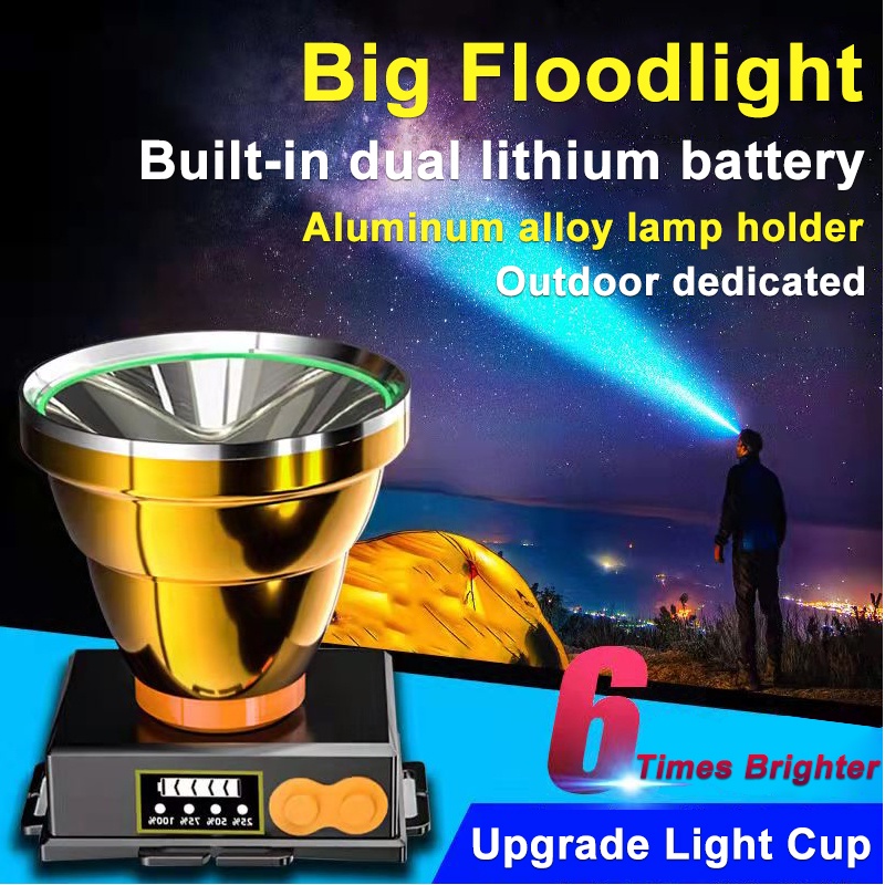 Đèn pha có thể sạc lại Đèn pha LED chống thấm nước 6000 Lumens Đèn pin siêu sáng 3 chế độ Đèn pha dành cho người lớn Đi bộ đường dài Cắm trại