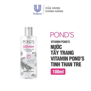 [HB GIFT] Nước tẩy trang Vitamin Pond's Micellar Water 100ml/tinh chất Hoa Hồng dưỡng sáng ẩm mịn/ Tinh than tre 100ML 