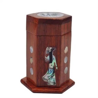 Lọ đựng tăm bằng gỗ khảm trai bền đẹp
